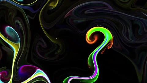 Glowing Multi Color Liquid Ink Swirl Smoke Motion Graphics Background Loop Stock Footage 346223603