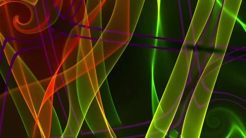 Glowing multi-colored translucent waves Stock Footage 264929196