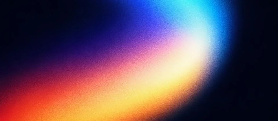 Glowing multicolor light curve on dark textured surface Stock-Illustration