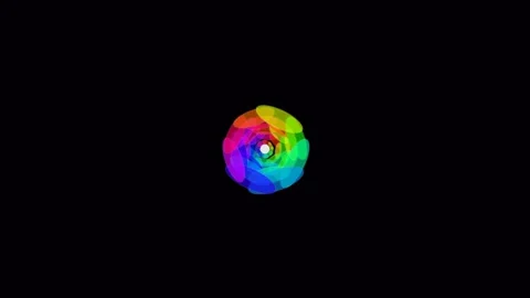 Glowing Multicolor Neon Flower Animation Stock Footage 340364478