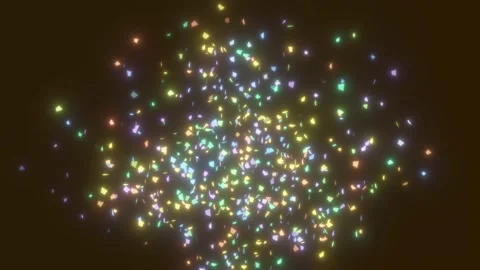 Glowing Multicolored Confetti Explosion Animation. Stock Footage 171610679