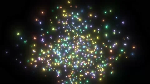 Glowing Multicolored Confetti Explosion Animation. Celebration Concept. 4K Stock Footage 171610680