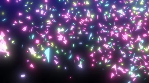 Glowing Multicolored Confetti Explosion Animation. Stock Footage 240072643