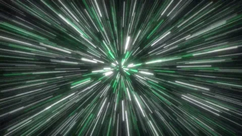 Glowing Multicolored Rays In Galaxy Animation. Time Teleport. Stock Footage 201631649
