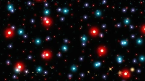 Glowing multicolored starry night sky with red blue Stock Footage 337443920