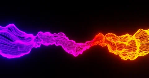 Glowing multicolored wave 3d animation Video stock 154536021