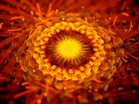 Glowing mysterious eye in hell Stock Illustration