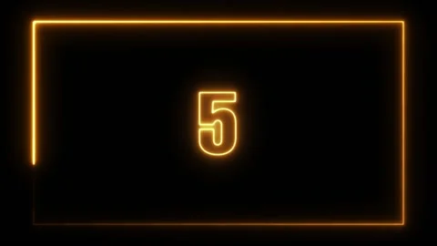 Glowing neon 10 to 0 countdown light yellow animation 스톡 동영상 320947718