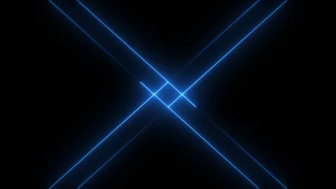Glowing neon 2 and 2 multiply lines icon animation. Neon blue laser lines a.. Stock Footage 333522351