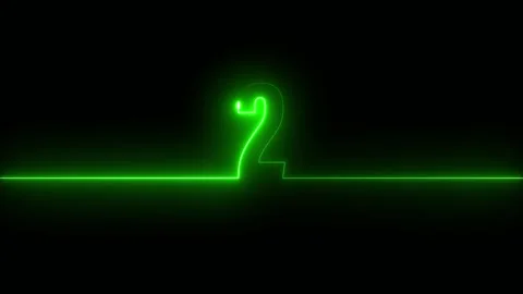 Glowing neon 2 text icon animation isolated on Black Background Stock Footage 321883504