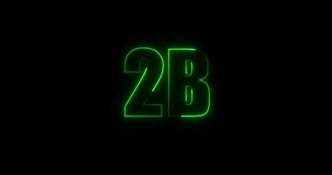 Glowing neon 2B text animation. Social media views followers and subscribers cel Stock Footage 340226206