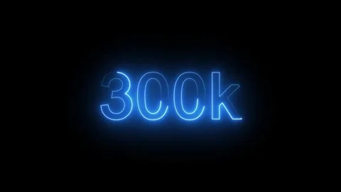 Glowing neon 300k animation of text effect video motion on black background. Stock Footage 317217815