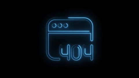 Glowing neon 404 error page animation on black background internet connecti.. Stock Footage 314548248
