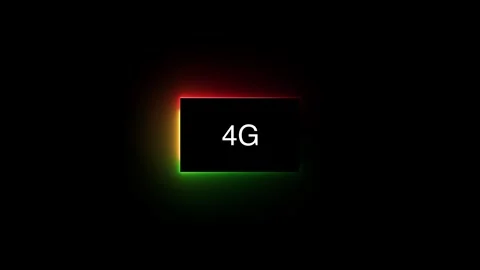 Glowing neon 4G internet networking icon neon animation Stock Footage 321194171
