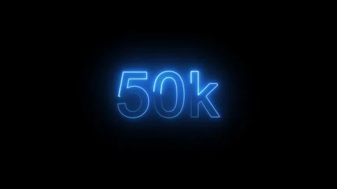 Glowing neon 50k animation of text effect video motion on black background. Stock Footage 317217833