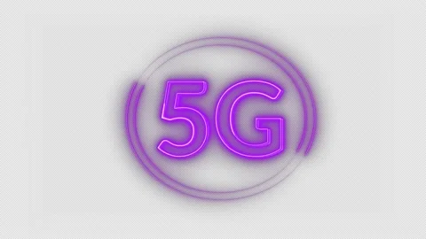 Glowing neon 5G wireless internet icon. 5G network, high-speed mobile Internet. Stock Footage 164891483