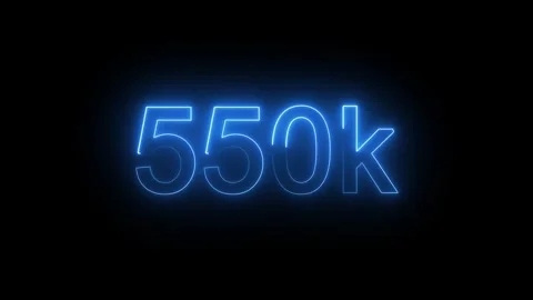 Glowing neon 650k animation of text effect video motion on black background. Stock Footage 317217836