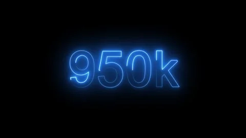 Glowing neon 900K text animation on black background. Stock Footage 317217891