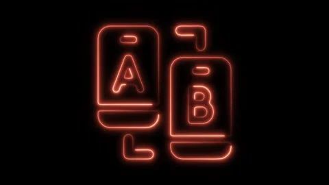 Glowing neon ab-testing icon isolated on black background. HD Video motion .. Stock Footage 304155202