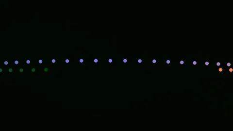 Glowing neon abstract digital equalizer wave flow on dark futuristic backgrou Stock Footage 341056072
