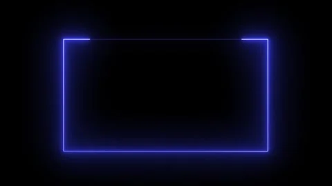 Glowing neon abstract double blue rectangle shape animation red color, neon rect Stock Footage 301078024