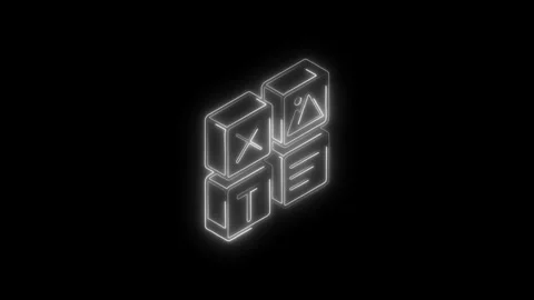Glowing neon abstract icon set representing data text image and cancel symb.. Stock Footage 314704342