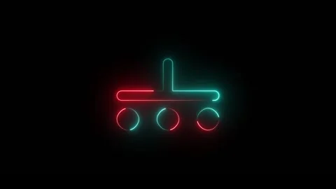 Glowing neon abstract lines and circles symbol Stock Footage 345799809