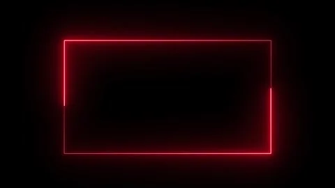 Glowing neon abstract rectangle shape line animation red color, neon rectangle Stock Footage 301079213