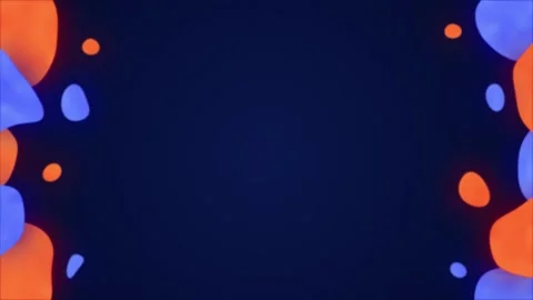 Glowing Neon Abstract Shapes Loop - Orange and Blue Fluid Motion Stock Footage 335685658