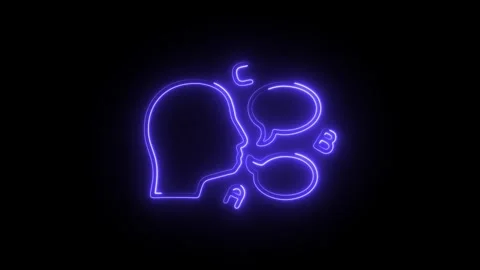 Glowing neon accent icon isolated on black background. HD Video motion grap.. Stock Footage 304534705