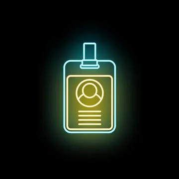 Glowing neon access identity card displaying profile information Stockillustratie