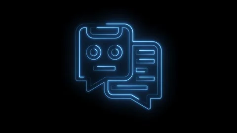 Glowing neon ai chatbot interface animation for modern artificial intellige.. Video stock 314538537