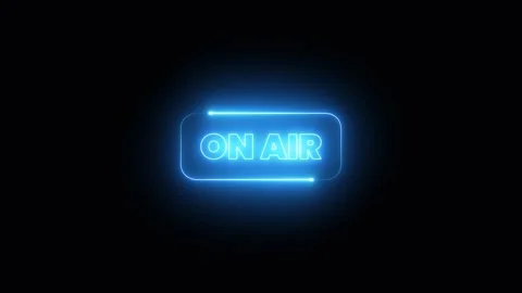 Glowing neon On Air sign with rectangle animation isolated on black background Stock Footage 324126098