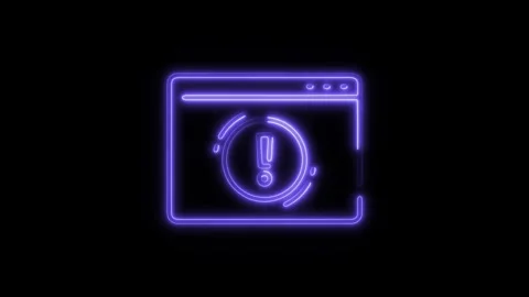 Glowing neon alert icon isolated on black background. HD Video motion graph.. Stock Footage 304142959