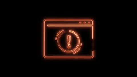 Glowing neon alert icon isolated on black background. HD Video motion graph.. Stock Footage 304142992