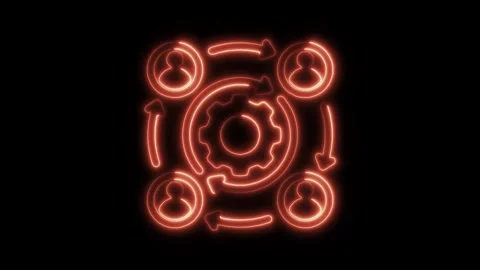 Glowing neon alignment icon isolated on black background. HD Video motion g.. Video stock 304154400