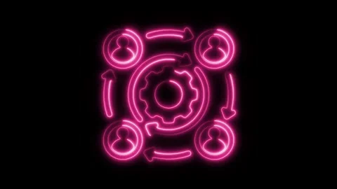 Glowing neon alignment icon isolated on black background. HD Video motion g.. Video stock 304154457
