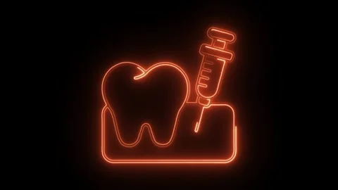 Glowing neon anesthesia icon isolated on black background. HD Video motion .. Stock Footage 304239060