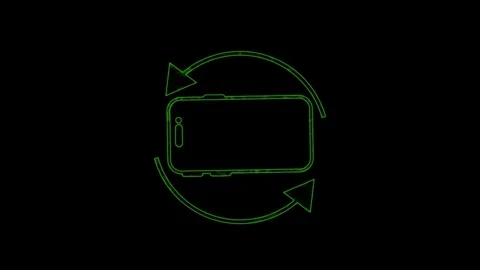 Glowing neon animation of Please Rotate Your Phone to Landscape 90 Rotation.. Stock Footage 307551207