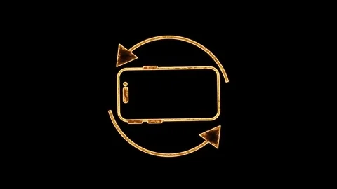 Glowing neon animation of Please Rotate Your Phone to Landscape 90 Rotation.. Stock Footage 307551226