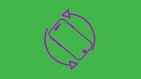 Glowing neon animation of Please Rotate Your Phone to Landscape 90 Rotation.. Stock Footage 307551249