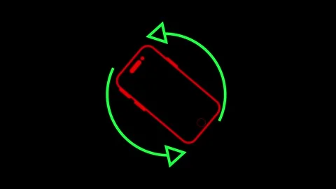 Glowing neon animation of Please Rotate Your Phone to Landscape 90 Rotation.. Stock Footage 307551258