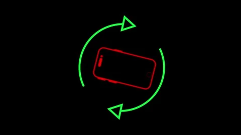 Glowing neon animation of Please Rotate Your Phone to Landscape 90 Rotation.. Stock Footage 307551304