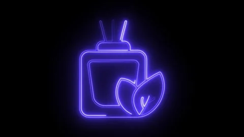 Glowing neon aromatherapy icon isolated on black background. HD Video motio.. Stock Footage 304236645
