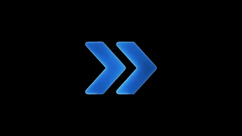Glowing neon arrow direction on black background, neon arrow sign animation. Stock Footage 299569073