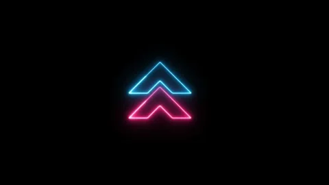 Glowing neon Arrow Navigation Icon Animation  After Effects 4K UI Symbol Stock Footage 312410653