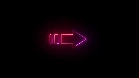 Glowing Neon Arrow Pointer Directional Sign Futuristic Digital Motion Graph.. Video stock 337958821