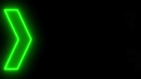 Glowing Neon Arrows Animation. Moving right green arrows seamless loop. Stock Footage 171626569