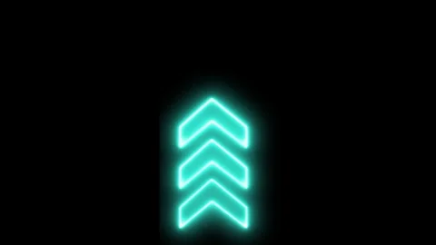 Glowing neon arrows From Bottom To Top animation isolated on Black background Stock Footage 319486958