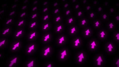 Glowing Neon Arrows Direction Animation On Black Background, Neon Arrows Blinkin Stock Footage 254883596